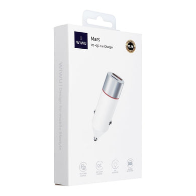 WiWU - Car Charger Mars Series Wi-QC022 52.5W PD+QC 1xUSB C + 1xUSB A - white