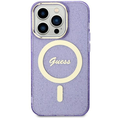 Original Case GUESS hardcase Glitter Gold MagSafe GUHMN61HCMCGU for Iphone 11/ Xr purple