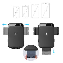 Заредете изображение във визуализатора на галерията – Joyroom Qi wireless 15W automatic car charger electric phone holder (dashboard and air vent) black (JR-ZS219)
