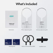 Заредете изображение във визуализатора на галерията – ESR HALOLOCK MAGSAFE UNIVERSAL MAGNETIC RING 2-PACK BLACK
