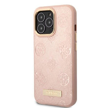 Заредете изображение във визуализатора на галерията – Guess GUHMP13XSAPSTP iPhone 13 Pro Max 6.7" pink/pink hardcase Peony Logo Plate MagSafe
