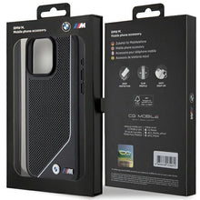 Заредете изображение във визуализатора на галерията – BMW Perforated Twisted Line MagSafe case for iPhone 15 Pro - black
