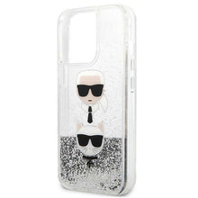 Заредете изображение във визуализатора на галерията – Karl Lagerfeld KLHCP13XKICGLS iPhone 13 Pro Max 6,7" srebrny/silver hardcase Liquid Glitter Karl&amp;Choupette Head
