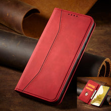 Заредете изображение във визуализатора на галерията – Magnet Fancy Case for Samsung Galaxy S23 Ultra Cover with Flip Stand Wallet Red
