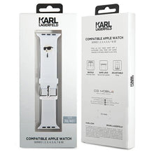 Заредете изображение във визуализатора на галерията – Karl Lagerfeld 3D Rubber Karl Head strap for Apple Watch 38/40/41mm - white
