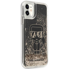 Заредете изображение във визуализатора на галерията – Karl Lagerfeld KLHCN61LGGKBK iPhone 11/ XR black/black hardcase Liquid Glitter Gatsby
