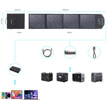 Заредете изображение във визуализатора на галерията – Choetech solar charger 100W foldable USB C, 2x USB PD QC black (SC009-V2)
