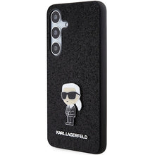 Заредете изображение във визуализатора на галерията – Karl Lagerfeld Fixed Glitter Ikonik Logo Metal Pin case for Samsung Galaxy S24+ - black
