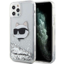 Заредете изображение във визуализатора на галерията – Karl Lagerfeld KLHCP12MLNHCCS iPhone 12/ 12 Pro 6.1" silver/silver hardcase Glitter Choupette Head
