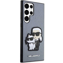 Заредете изображение във визуализатора на галерията – Karl Lagerfeld KLHCS23LSANKCPG S23 Ultra S918 hardcase grey/grey Saffiano Karl &amp; Choupette
