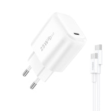 Заредете изображение във визуализатора на галерията – Foneng Wall charger EU40 - Type C - PD 25W 3A with Type C to Type C cable white
