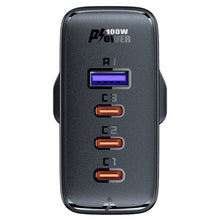 Заредете изображение във визуализатора на галерията – Set of 2x fast charger GaN UK 100W Power Delivery 3x USB C 1x USB - white / black
