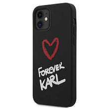 Заредете изображение във визуализатора на галерията – Karl Lagerfeld KLHCP12SSILKRBK iPhone 12 mini 5,4" czarny/black hardcase Silicone Forever Karl
