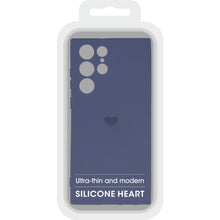 Заредете изображение във визуализатора на галерията – Vennus Silicone Heart Case for Samsung Galaxy S22 Ultra design 1 navy
