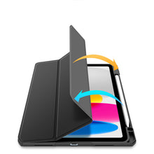 Заредете изображение във визуализатора на галерията – Dux Ducis Toby case for iPad 10.9'' 2022 (10 gen.) cover with space for Apple Pencil stylus smart cover stand black
