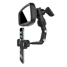 Заредете изображение във визуализатора на галерията – Adjustable car rearview mirror holder for smartphone black
