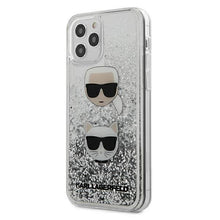 Заредете изображение във визуализатора на галерията – Karl Lagerfeld KLHCP12LKCGLSL iPhone 12 Pro Max 6,7" srebrny/silver hardcase Liquid Glitter Karl&amp;Choupette
