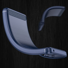 Заредете изображение във визуализатора на галерията – Carbon Case for Samsung Galaxy S23 Ultra flexible silicone carbon cover blue
