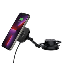 Заредете изображение във визуализатора на галерията – SPIGEN ITS35W-3 Onetap Pro 3 Magnetic Magsafe Windshield &amp; Dashboard Car Mount Wireless Charger black

