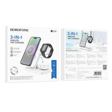 Заредете изображение във визуализатора на галерията – Borofone Wireless induction charger BQ26 Best 3 in 1 15W white
