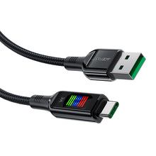 Заредете изображение във визуализатора на галерията – Acefast C7-04 USB-A USB-C 60W 1.2m cable with display - black
