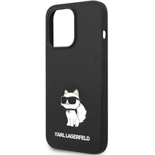 Заредете изображение във визуализатора на галерията – Karl Lagerfeld KLHMP14LSNCHBCK iPhone 14 Pro 6.1" hardcase black/black Silicone Choupette MagSafe
