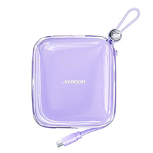 Заредете изображение във визуализатора на галерията – Joyroom powerbank 10000mAh Jelly Series 22.5W with built-in USB C cable purple (JR-L002)
