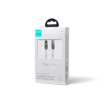Заредете изображение във визуализатора на галерията – Joyroom fast charging cable with smart switch USB-C - Lightning 20W 1.2m white (S-CL020A3)
