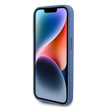 Заредете изображение във визуализатора на галерията – Original Case GUESS hardcase Leather 4G Triangle Strass GUHCP15LP4TDPB for Iphone 15 Pro Blue
