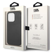Заредете изображение във визуализатора на галерията – Karl Lagerfeld KLHCP14LFWHK iPhone 14 Pro 6,1" hardcase czarny/black Leather Perforated Logo
