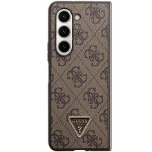 Заредете изображение във визуализатора на галерията – Original Case GUESS - hardcase Leather 4G Triangle Strass GUHCZFD5P4TDPW for Samsun Galaxy Z Fold 5 Brown
