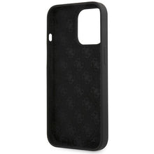 Заредете изображение във визуализатора на галерията – Guess GUHCP13XLSLMGBK iPhone 13 Pro Max 6.7" black/black hardcase Silicone Script Gold Logo
