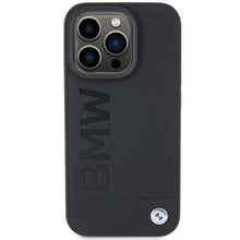 Заредете изображение във визуализатора на галерията – Original Case BMW Leather Hot Stamp BMHCP15LSLLBK for Iphone 15 Pro Black
