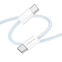 Заредете изображение във визуализатора на галерията – Borofone Cable BX103 Original - Type C to Typ C - 60W 3A 1 metre blue
