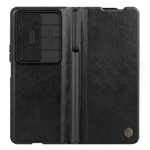 Заредете изображение във визуализатора на галерията – Nillkin Qin Leather Pro Case for Samsung Galaxy Z Fold 4 cover with a cover for the camera and a place for the stylus black
