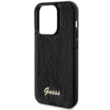 Заредете изображение във визуализатора на галерията – Original faceplate case GUESS GUHCP13LPS for iPhone 13 Pro (Sequin Script Metal  / black)
