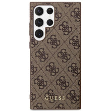 Заредете изображение във визуализатора на галерията – Guess GUHCS23LG4GFBR S23 Ultra S918 brown/brown hard case 4G Metal Gold Logo
