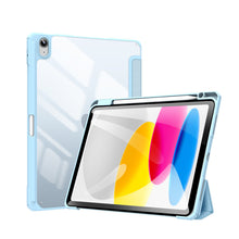 Заредете изображение във визуализатора на галерията – Dux Ducis Toby case for iPad 10.9'' 2022 (10 gen.) cover with space for Apple Pencil stylus smart cover stand blue
