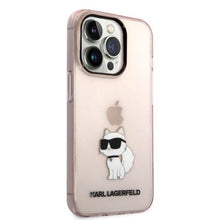 Заредете изображение във визуализатора на галерията – Karl Lagerfeld KLHCP14LHNCHTCP iPhone 14 Pro 6.1&quot; pink/pink hardcase Ikonik Choupette
