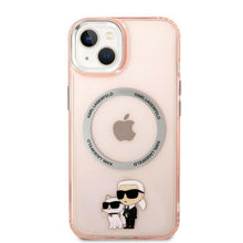 Заредете изображение във визуализатора на галерията – Karl Lagerfeld KLHMP14MHNKCIP iPhone 14 Plus 6.7" hardcase pink/pink Iconic Karl&amp;Choupette Magsafe
