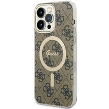 Заредете изображение във визуализатора на галерията – Original Case GUESS hardcase 4G MagSafe GUHMP14XH4STW for Iphone 14 Pro Max brown
