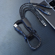 Заредете изображение във визуализатора на галерията – Fast charging cable 120W 1m 3in1 USB - USB-C / microUSB / Lightning Dudao L22X - silver
