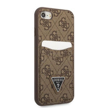 Заредете изображение във визуализатора на галерията – Guess GUHCI8P4TPW iPhone 7/8 SE 2020 / SE 2022 hardcase brown/brown hardcase 4G Triangle Logo Cardslot
