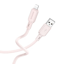 Заредете изображение във визуализатора на галерията – Borofone Cable BX94 Crystal color - USB to Lightning - 2,4A 1 metre light pink
