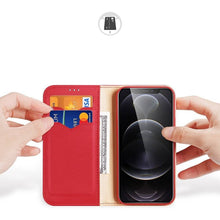 Заредете изображение във визуализатора на галерията – DUX DUCIS Hivo - Leather Wallet Case for Apple iPhone 13 Pro Max czerwone
