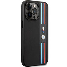 Заредете изображение във визуализатора на галерията – Case BMW BMHCP14X22PPMK iPhone 14 Pro Max 6.7" black/black Tricolor M Collection
