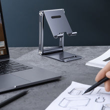 Заредете изображение във визуализатора на галерията – Ugreen metal aluminum folding phone holder tablet gray (LP263 80708)
