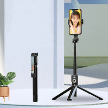 Заредете изображение във визуализатора на галерията – Selfie Stick - with detachable bluetooth remote control and tripod - P81 1,6 metres BLACK
