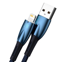 Заредете изображение във визуализатора на галерията – BASEUS cable USB A to Apple Lightning 8-pin 2,4A Glimmer Series CADH000303 2m blue

