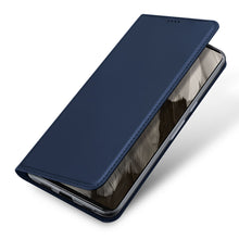 Заредете изображение във визуализатора на галерията – Dux Ducis Skin Pro Case for Google Pixel 7a Flip Card Wallet Stand Blue
